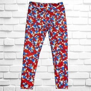 LuLaRoe Women’s TC Red Disney’s Donald Duck Leggings Adult Sizes XL Comfy NWOT